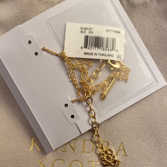 Kendra Scott Elisa 20” Gold Pendant Necklace Iridescent Drusy - Picture 4 of 4